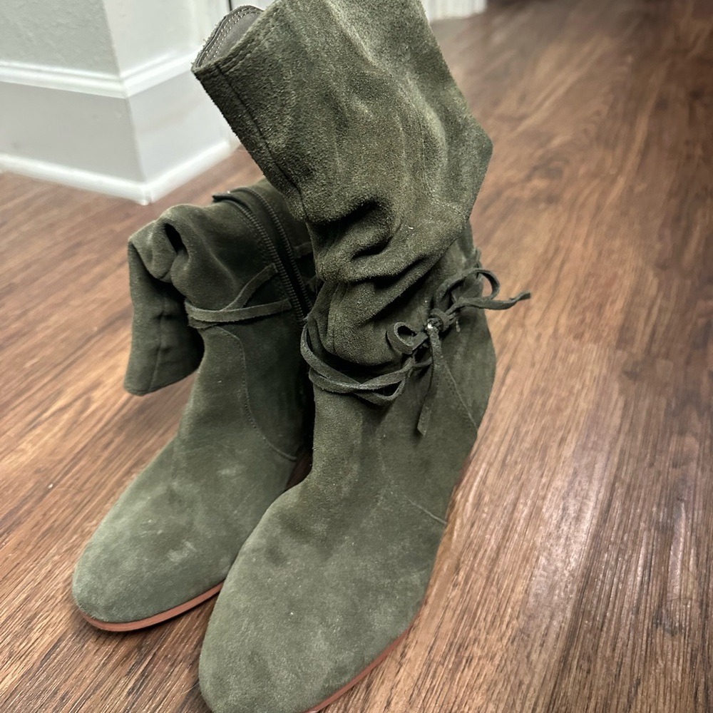 Olive Suede Women's Boots